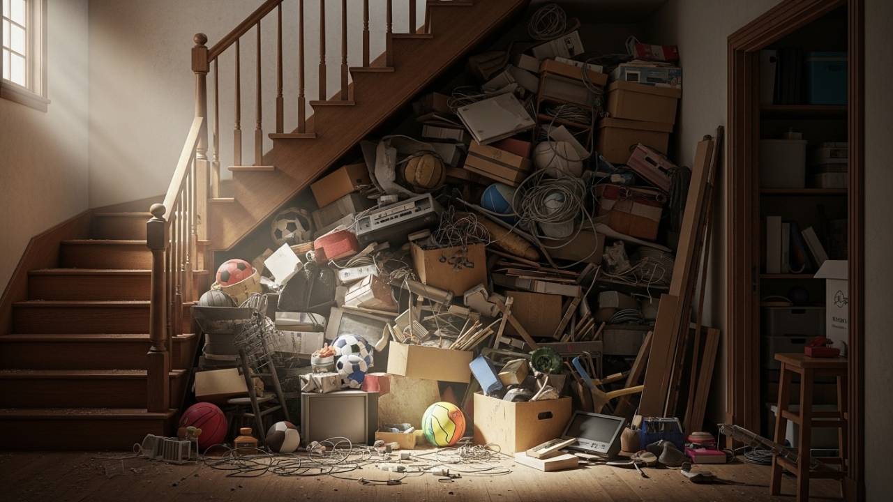 The Mountain of Junk Under Stairs and in Storage