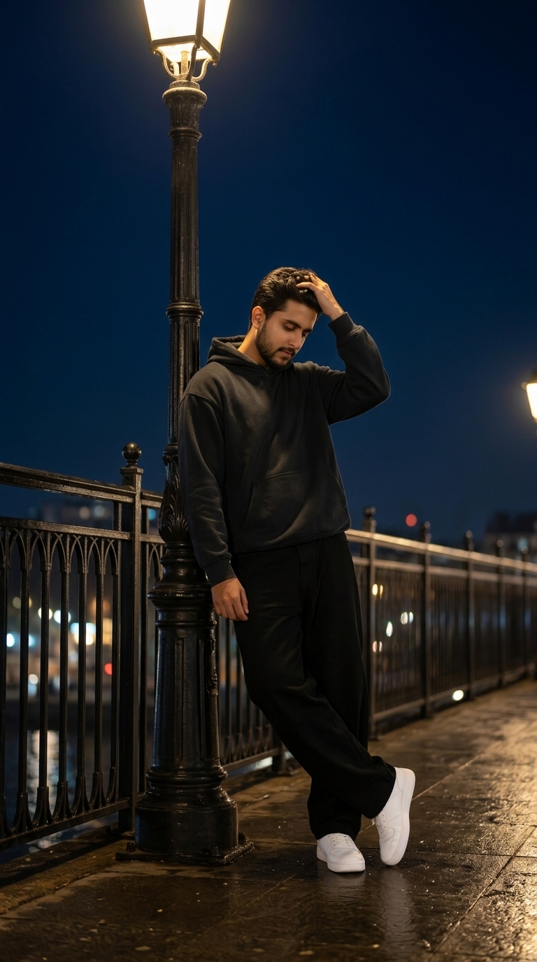 Cinematic Night Street Portrait Prompt